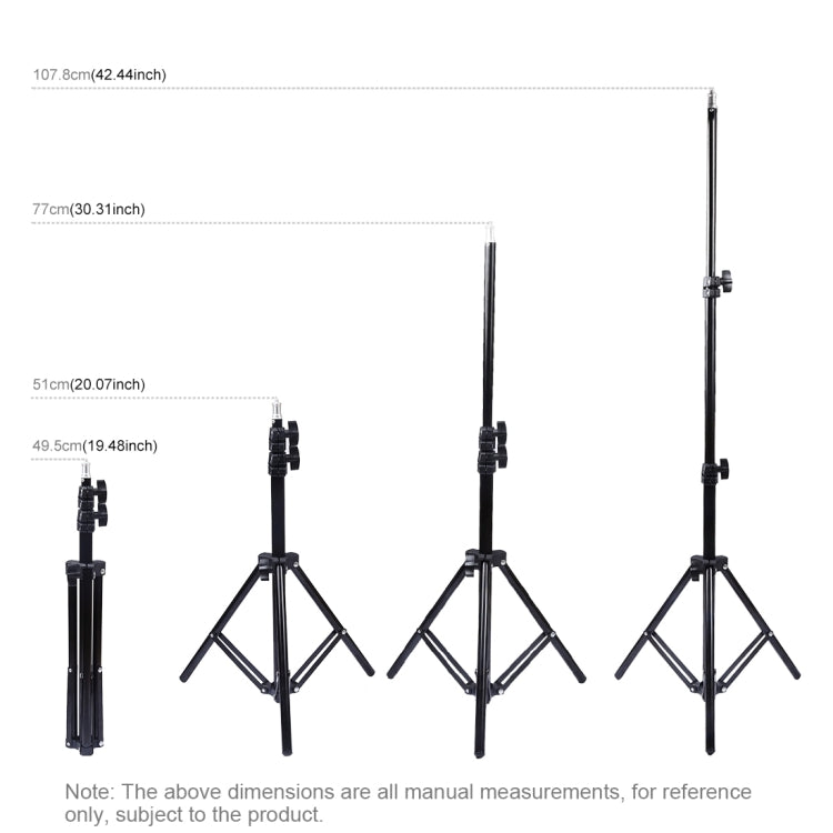 Supporto per treppiede PULUZ da 1,1 m + staffa per doppio telefono per trasmissione in diretta + kit luce video per vlogging ad anello LED da 6,2 pollici 16 cm, 3 in 1 Live Broadcast Kits