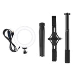 Kit supporto treppiede con luce LED e staffa doppio telefono