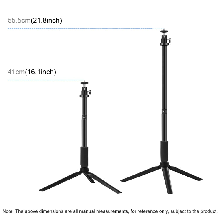 Supporto per treppiede PULUZ + asta di prolunga + staffa per doppio telefono per trasmissione in diretta + kit luce video per vlogging ad anello LED da 6,2 pollici 16 cm, 4 in 1 Live Broadcast Kits