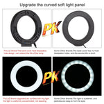 Kit supporto treppiede con luce LED e staffa doppio telefono