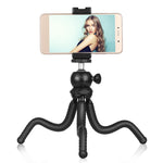 PULUZ Mini Octopus Supporto per treppiede flessibile con testa a sfera e morsetto per telefono + adattatore per treppiede e vite lunga per fotocamere reflex, GoPro, cellulare, dimensioni: 25 cm x 4,5 cm, 25cm Tripod + Phone Clamp