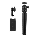 PULUZ Mini Octopus Supporto per treppiede flessibile con testa a sfera e morsetto per telefono + adattatore per treppiede e vite lunga per fotocamere reflex, GoPro, cellulare, dimensioni: 25 cm x 4,5 cm, 25cm Tripod + Phone Clamp