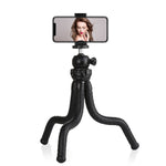 PULUZ Mini Octopus Supporto per treppiede flessibile con testa a sfera e morsetto per telefono + adattatore per treppiede e vite lunga per fotocamere reflex, GoPro, cellulare, dimensioni: 30 cm x 5 cm, 30cm Tripod + Phone Clamp