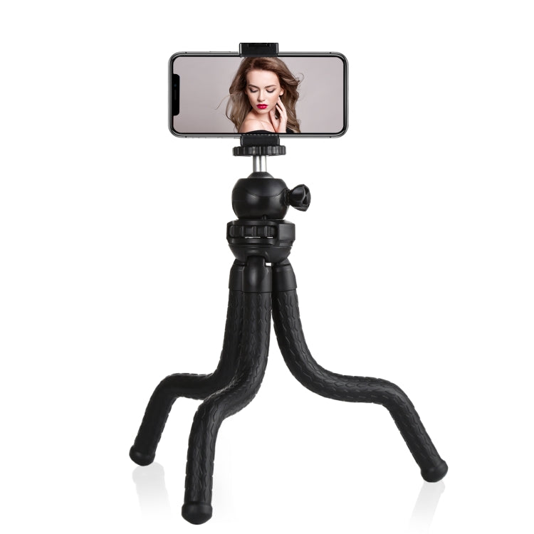 PULUZ Mini Octopus Supporto per treppiede flessibile con testa a sfera e morsetto per telefono + adattatore per treppiede e vite lunga per fotocamere reflex, GoPro, cellulare, dimensioni: 30 cm x 5 cm, 30cm Tripod + Phone Clamp