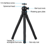 PULUZ Mini Octopus Supporto per treppiede flessibile con testa a sfera e morsetto per telefono + adattatore per treppiede e vite lunga per fotocamere reflex, GoPro, cellulare, dimensioni: 30 cm x 5 cm, 30cm Tripod + Phone Clamp
