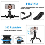 PULUZ Mini Octopus Supporto per treppiede flessibile con testa a sfera e morsetto per telefono + adattatore per treppiede e vite lunga per fotocamere reflex, GoPro, cellulare, dimensioni: 30 cm x 5 cm, 30cm Tripod + Phone Clamp