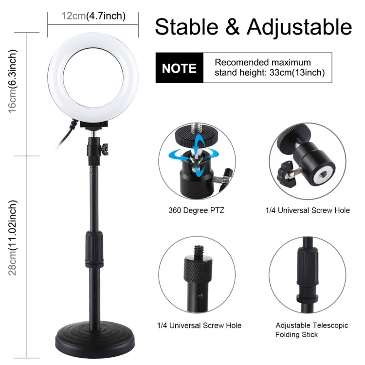 Anello luminoso LED 12 cm USB con testa a sfera
