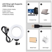 Anello luminoso LED 12 cm USB con base rotonda e testa a sfera