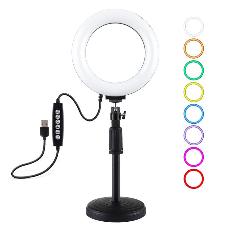 Anello LED RGBW 6,2" USB con base rotonda e testa a sfera