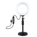 Anello LED RGBW 6,2" USB con base rotonda e testa a sfera
