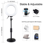 Anello LED RGBW 6,2" USB con base rotonda e testa a sfera