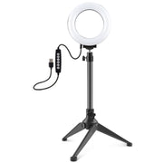 Anello LED RGBW 4,7" USB con supporto treppiede da tavolo