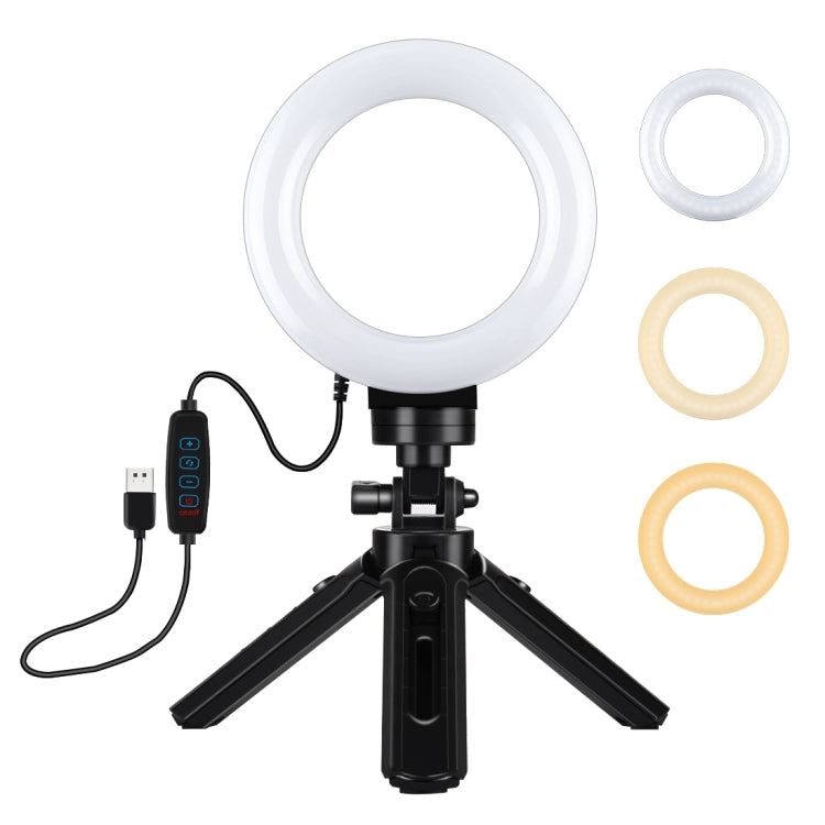 Anello LED dimmerabile 4,7" USB con treppiede tascabile
