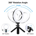 Anello LED dimmerabile 4,7" USB con treppiede tascabile