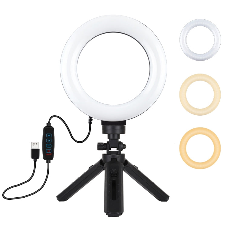Luce ad anello LED 6,2" USB dimmerabile con treppiede