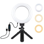 Luce ad anello LED 6,2" USB dimmerabile con treppiede