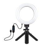 Luce ad anello LED 6,2" USB dimmerabile con treppiede