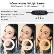 Luce ad anello LED 6,2" USB dimmerabile con kit treppiede