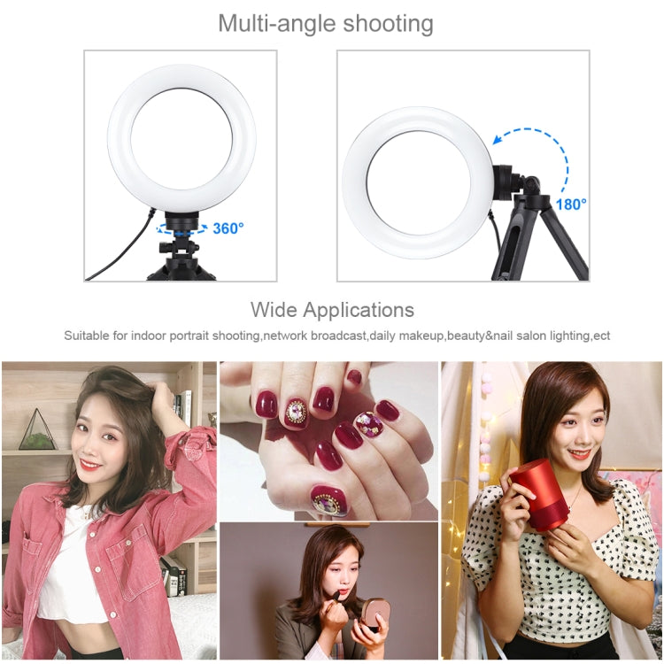Luce ad anello LED 6,2" USB dimmerabile con treppiede