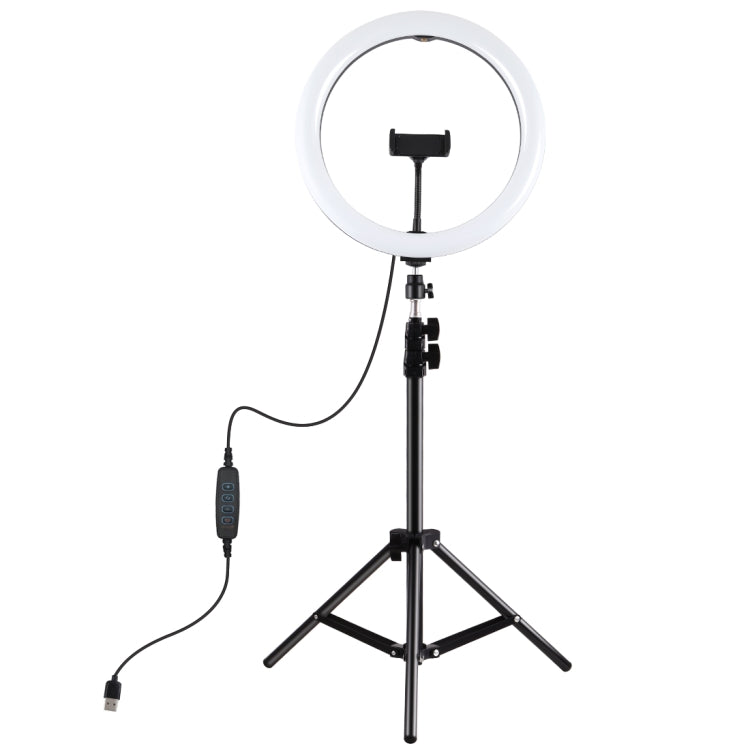 PULUZ 11,8 pollici 30 cm luce + 1,1 m supporto per treppiede superficie curva USB 3 modalità dimmerabile doppia temperatura colore anello LED Vlogging luce video kit di trasmissione dal vivo con morsetto per telefono, 11.8 inch+1.1m Tripod