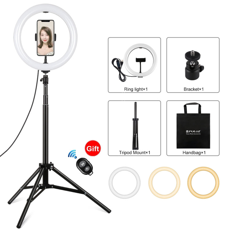 Luce ad anello LED 10,2" con treppiede e morsetto USB