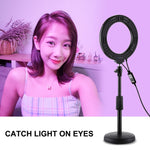 Luce anello LED 6,2" RGBW dimmerabile con supporto USB