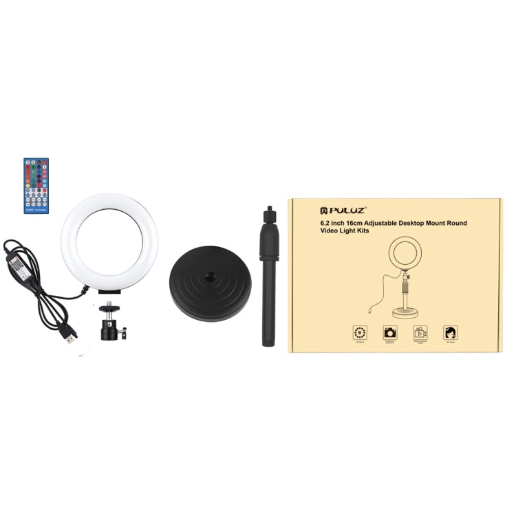 Luce anello LED 6,2" RGBW dimmerabile con supporto USB