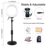 Luce anello LED 6,2" RGBW dimmerabile con supporto USB