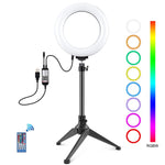 Luce anello LED RGBW 6,2" con treppiede e telecomando