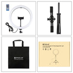 Luce LED RGBW 11,8" con treppiede 1,65 m e staffe doppio telefono