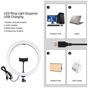 Luce RGBW 11,8" con treppiede 1,65 m e staffe doppio telefono