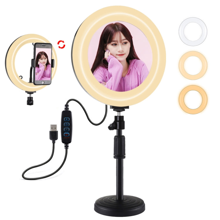 Luce LED anello 7,9 pollici con base rotonda e morsetto