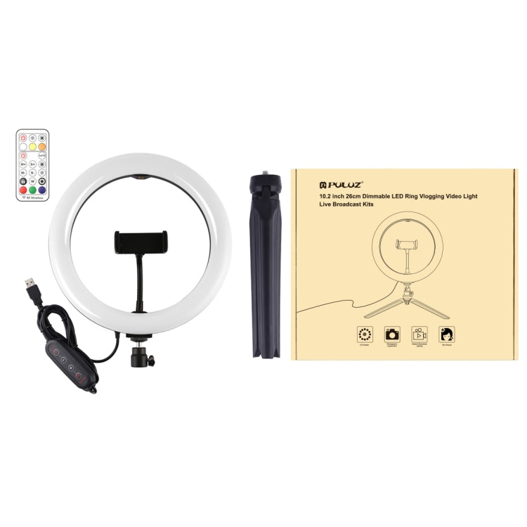 Luce LED RGBWW PULUZ 26 cm con treppiede da tavolo