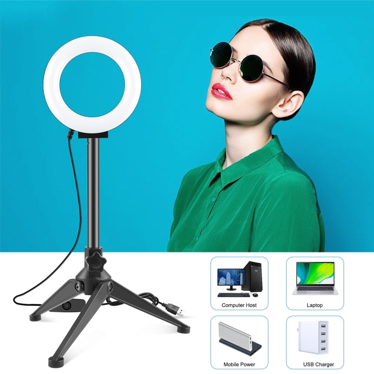 PULUZ 4,7 pollici 12 cm Anello luminoso + treppiede da tavolo Selfie Stick Mount USB Luce bianca LED Anello Selfie Beauty Vlogging Fotografia Video Luci Kit