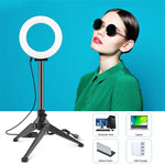 Anello luminoso LED 12 cm con treppiede USB