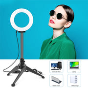 Anello luminoso LED 12 cm con treppiede USB