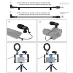 PULUZ 4 in 1 Vlogging Live Broadcast Smartphone Video Rig + Anello RGBW da 4,7 pollici 12 cm LED Selfie Light + Microfono + Kit di montaggio per treppiede tascabile con testa per treppiede con slitta fredda, 4-in-1, 4-in-1 RGBW Ring LED