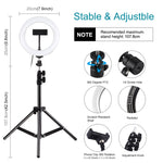 Luce anello LED 7,9" con treppiede 1,1m e morsetto USB