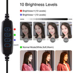 Luce anello LED 7,9" con treppiede 1,1m e morsetto USB