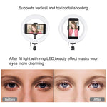 Luce anello LED 7,9" con treppiede 1,1m e morsetto USB