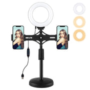 Anello luminoso LED 4,7" con staffe orizzontali per smartphone