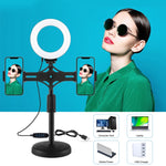Anello luminoso LED 4,7" con staffe orizzontali per smartphone