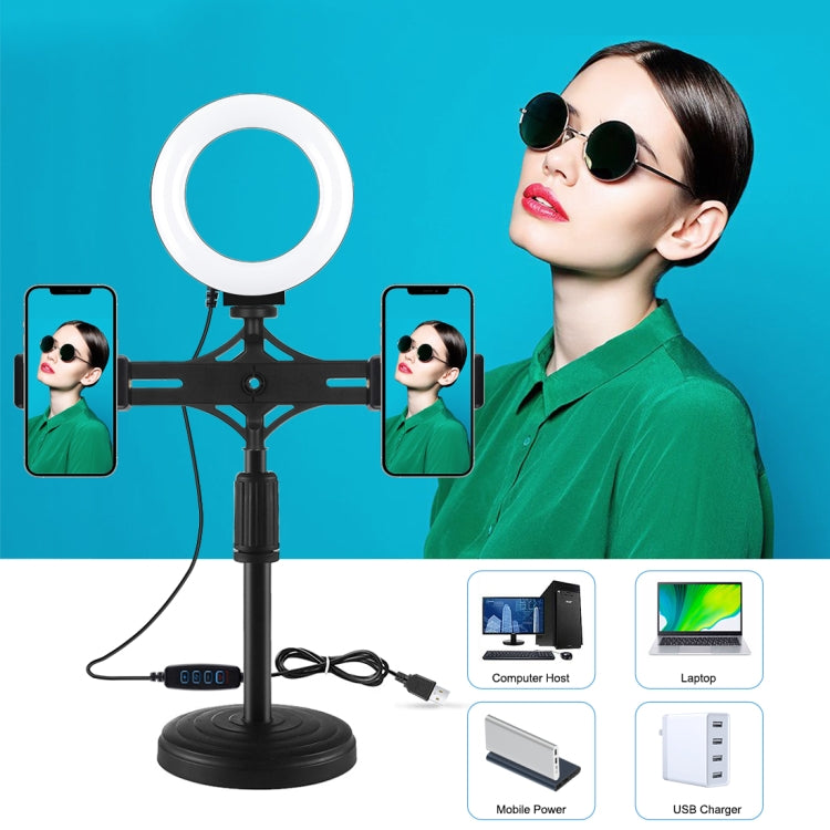 Anello luminoso LED 4,7" con staffe orizzontali per smartphone