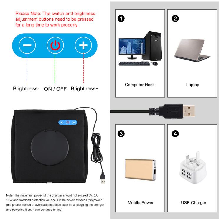 PULUZ 25 cm pieghevole portatile anello ad alto CRI LED illuminazione fotografica tenda da studio + pannello lampada a luce senza ombre con fondali a 12 colori, dimensioni: 25 cm x 25 cm x 25 cm, 25cm High CRI Box + Shadowless Light                    ...