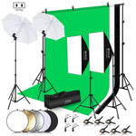 Kit fotografico Softbox da studio con luce LED PULUZ con sfondo, riflettente, supporto per treppiede e sacchi di sabbia, Photography Light  Kit, EU Plug, Photography Light  Kit, US Plug
