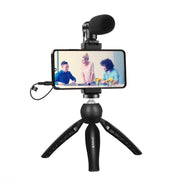 Kit video vlogger smartphone con microfono e treppiede