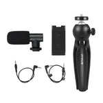 Kit video vlogger smartphone con microfono e treppiede