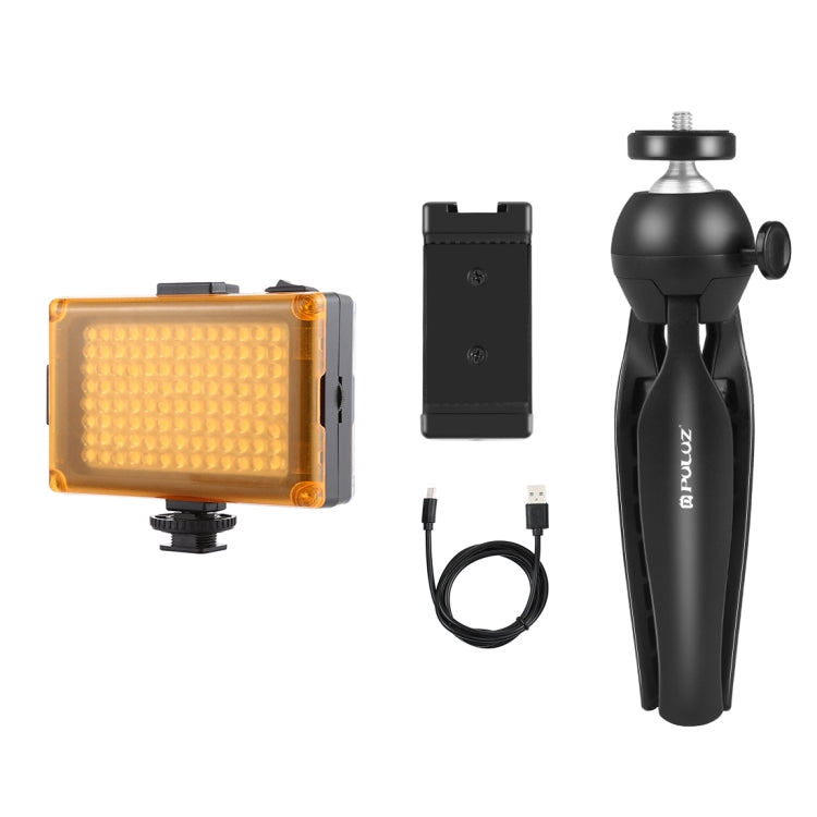 Kit Vlogger luce video per smartphone con trasmissione in diretta PULUZ con luce LED + supporto per treppiede + supporto per morsetto per telefono, LED + Tripod + lamp