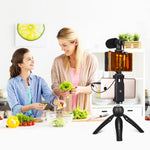 Kit vlogger con microfono, luce LED e treppiede