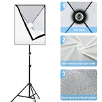 PULUZ Softbox Kit di illuminazione 2 pezzi 50x70 cm Attrezzatura fotografica professionale per studio fotografico con 2 lampadine con attacco E27 Kit di illuminazione fotografica, 2 PCS Single Bulb EU Plug, 2 PCS Single Bulb US Plug